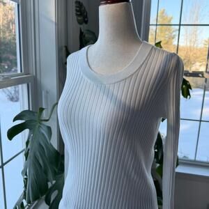 Athleta Ribbed Cotton Long Sleeve Fitted Top XS